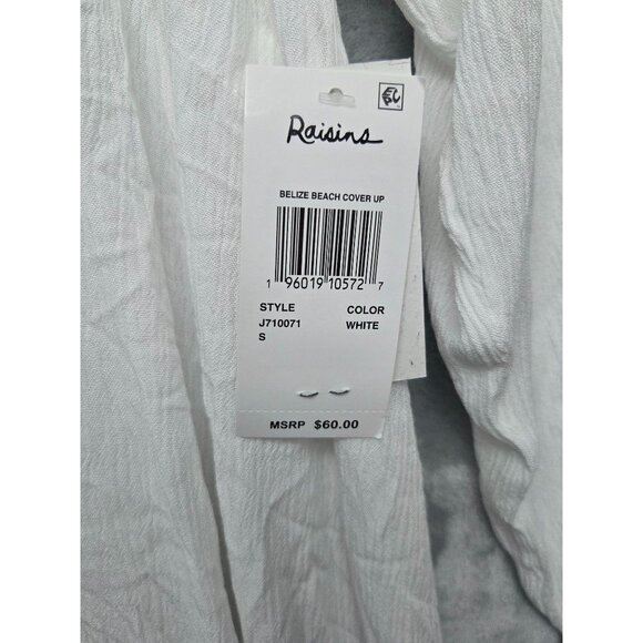 Raisins Juniors Belize Beach Shirtdress Swim Cover-up White Size S NWT - Picture 4 of 5